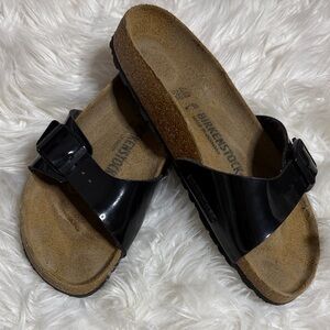 Black Patent Birkenstock Sandals Sz 9